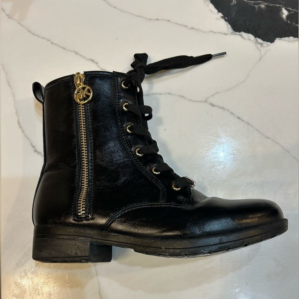 Michael Kors Kids Black Leather Boots - Picture 3 of 4